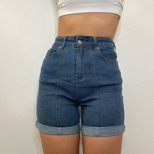 Slant Pocket Denim Shorts